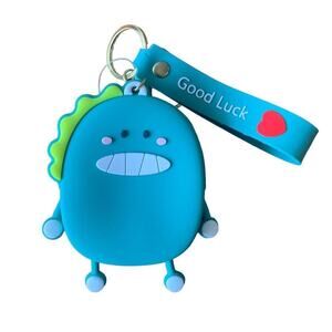 Friendly monster keychain pouch with pop-it | Blue-green | NWT